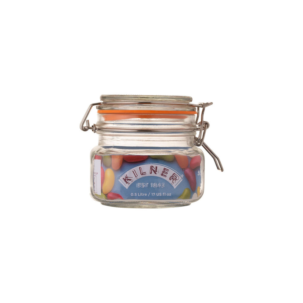 Square Clip Top Jar, 500ml