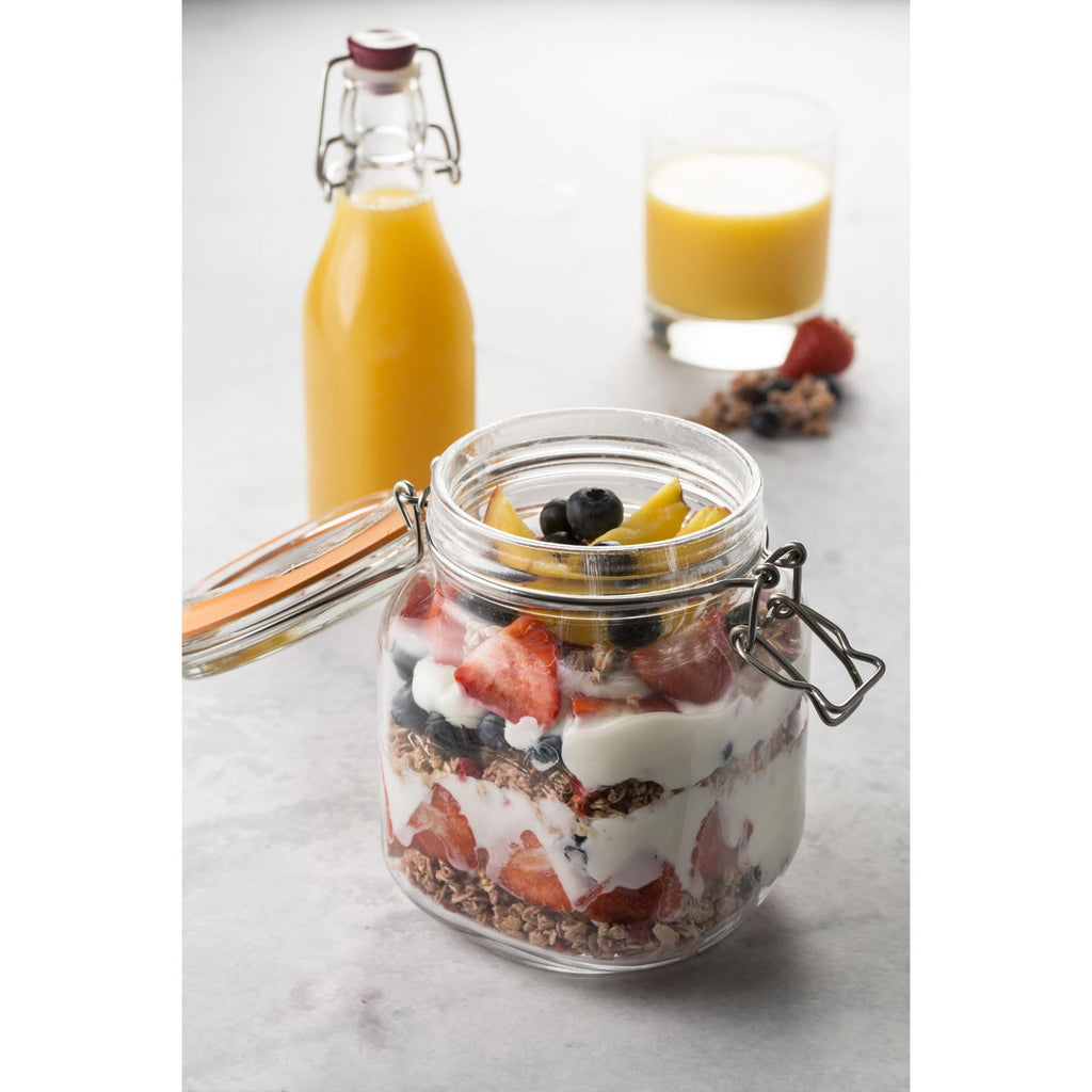 Square Clip Top Jar, 1 Litre