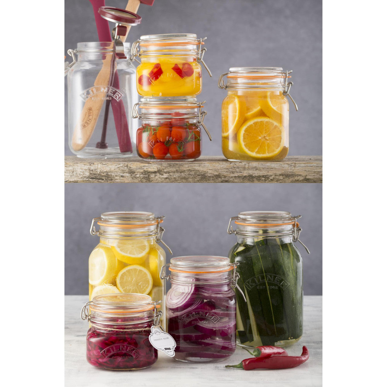 Square Clip Top Jar, 1 Litre