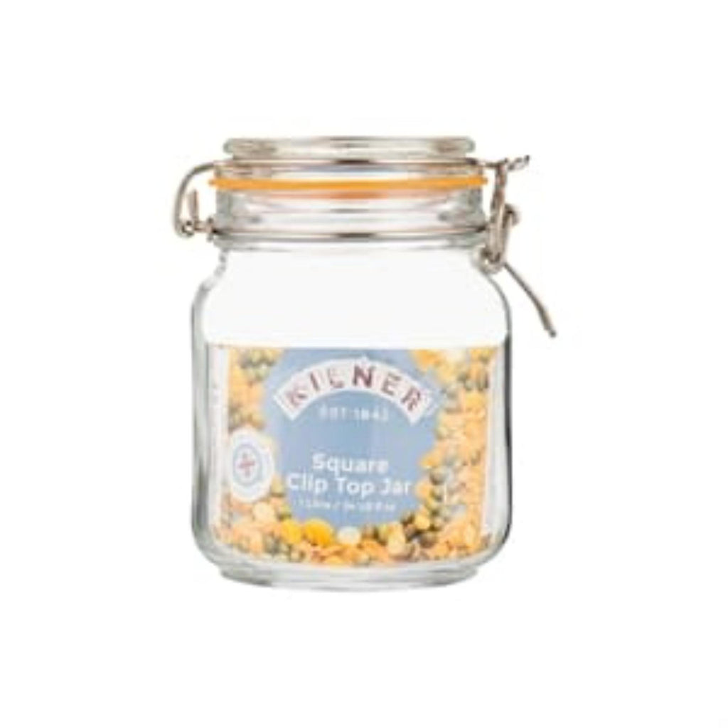 Square Clip Top Jar, 1 Litre