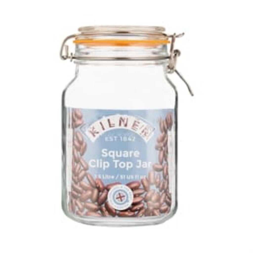 Square Clip Top Jar, 1.5 Litre