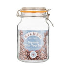 Square Clip Top Jar, 1.5 Litre