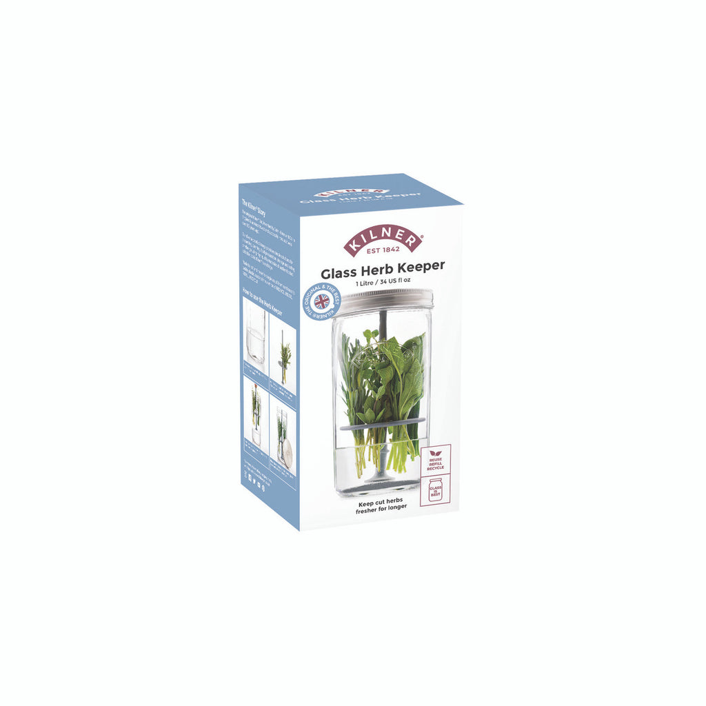 Fisher Glass Herb Keeper packaging on a white background