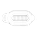 Clear plastic lid with a textured surface on a white background