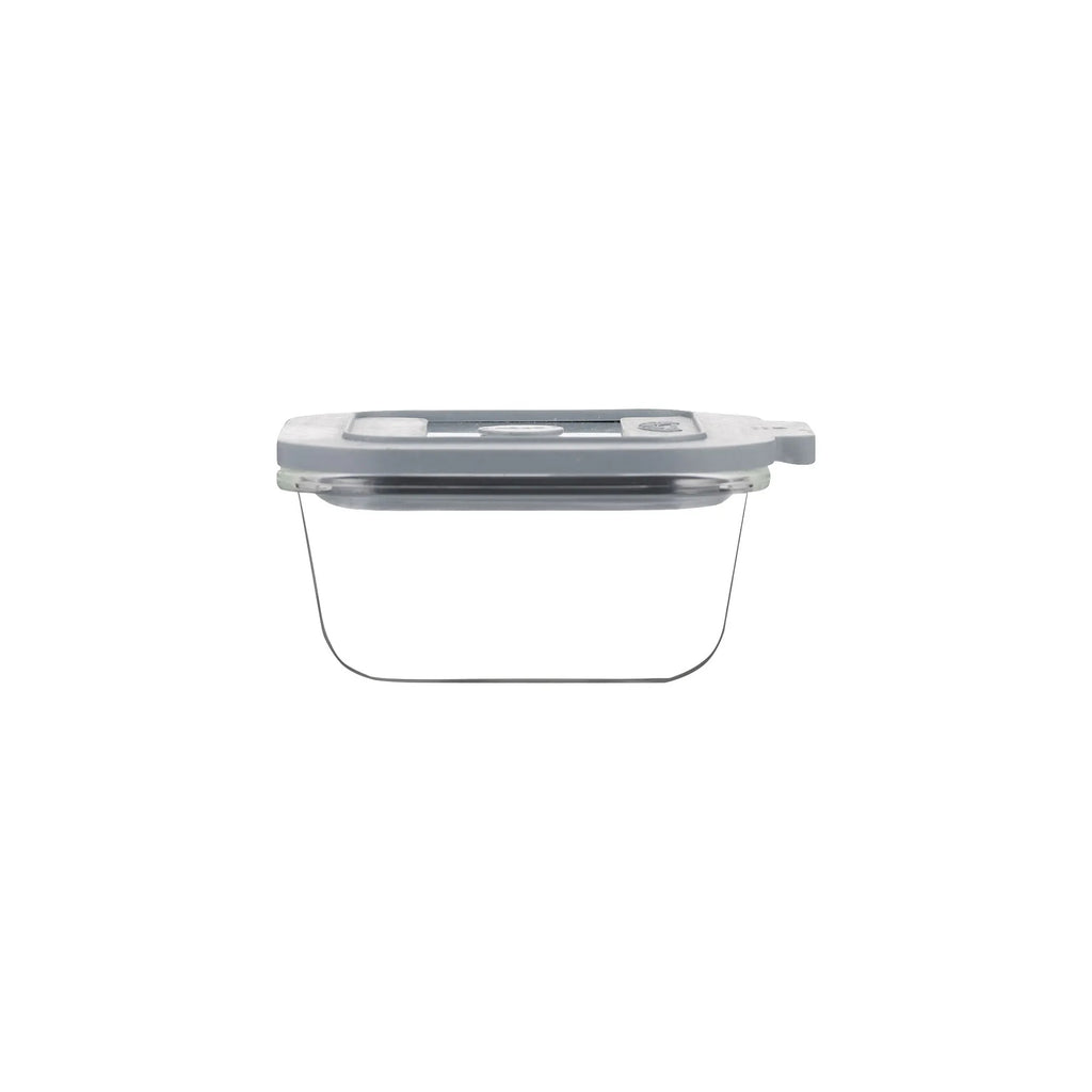 Square glass container with lid